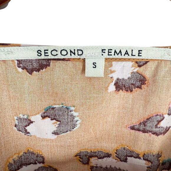 SECOND FEMALE Womens Sz Small Wearable Art to Wear Leopard Puff Blouse Shirt Top - Picture 2 of 8